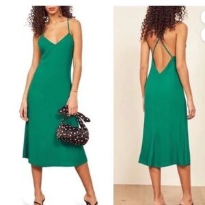 Reformation Kat Slip Dress in Katy Green Size 0